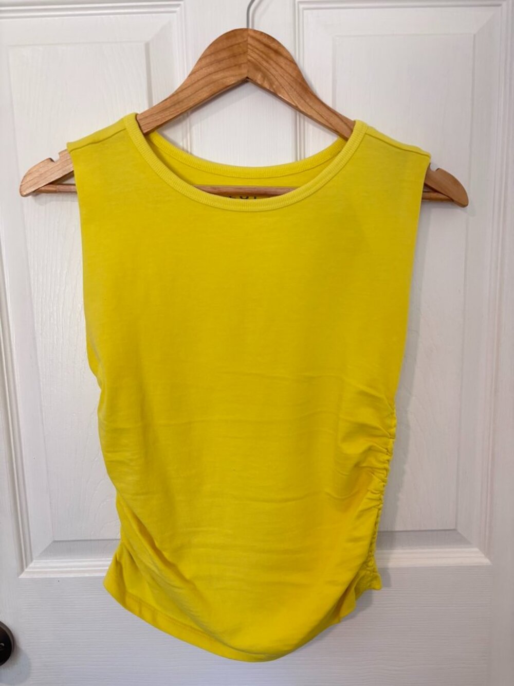 LOFT ruched tank top yellow Size Small NWT